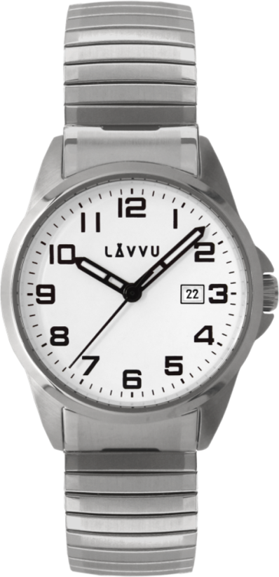 Pánské pružné hodinky LAVVU STOCKHOLM Big White  LWM0020