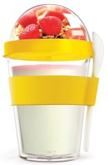 ASOBU multifunkční svačinový kelímek YO2GO žlutý 360ml
