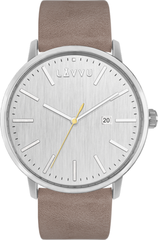 Pieskovo šedé pánske hodinky LAVVU COPENHAGEN COAST LWM0176