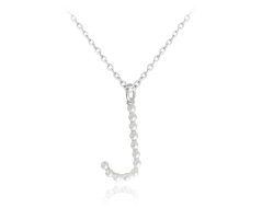 Stříbrný náhrdelník MINET písmeno "J" s perličkami JMAS710JSN45