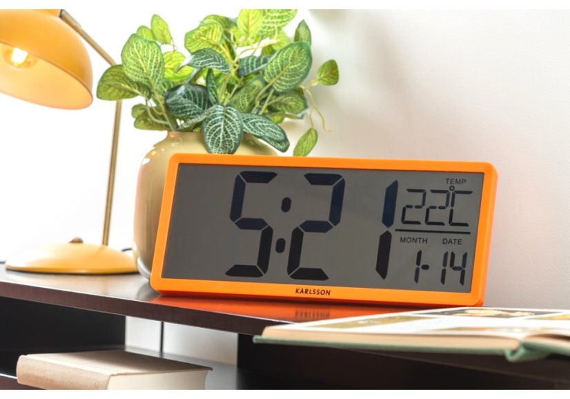 Digitální LCD hodiny 6020OR Karlsson 35cm