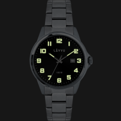 LAVVU Štýlové pánske hodinky HAMRE Black 100M