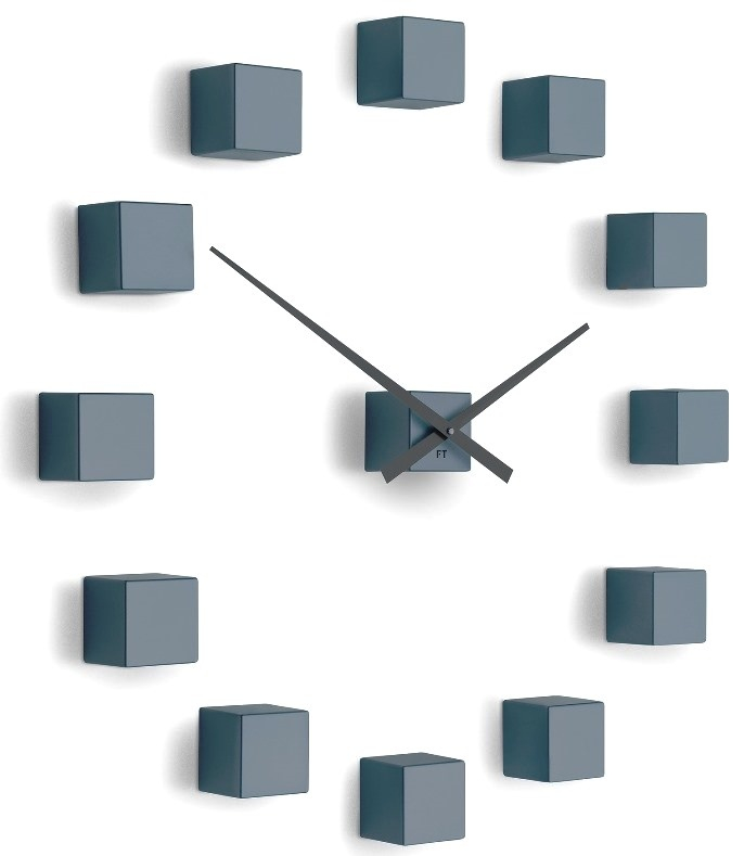 Dizajnové nástenné nalepovacie hodiny Future Time FT3000GY Cubic light grey
