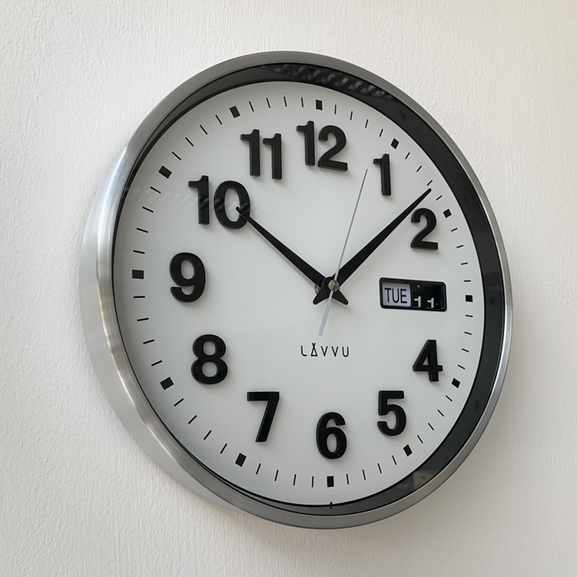 Kovové hodiny s ukazovateľom dátumu LAVVU DATE METAL LCT4050