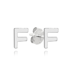 MINET Stříbrné náušnice písmeno "F"