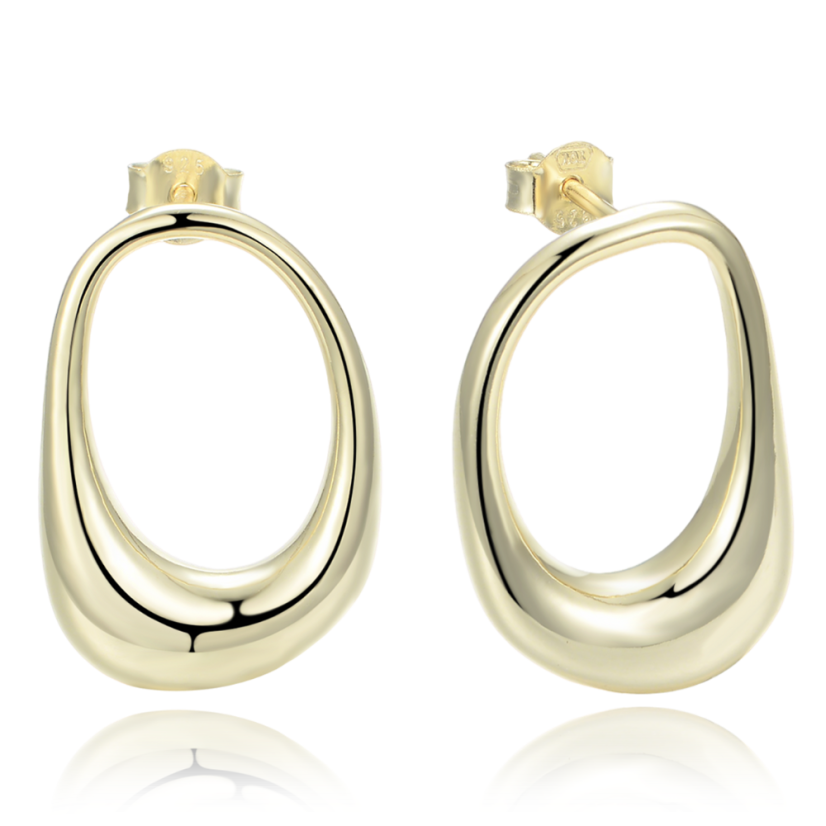 MINET Moderné pozlátené strieborné náušnice