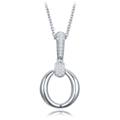 MINET Elegantný strieborný náhrdelník so zirkónom