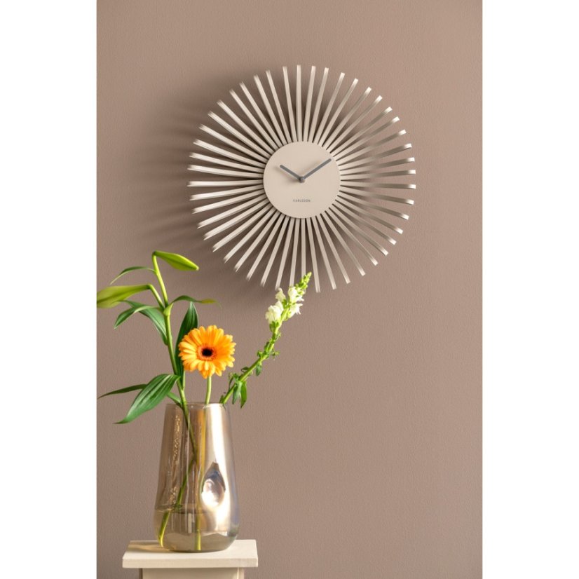 Nástěnné dekorační kovové hodiny 6074WH Karlsson 50cm, bílé