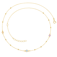 MINET Decentní zlatý náhrdelník se zirkonem Au 585/1000 1,90g