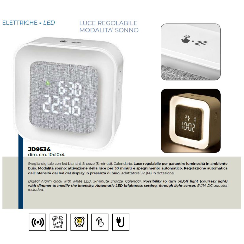 Designový digitální LED budík JD9534 Lowell 10cm