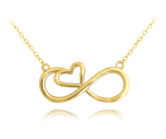 MINET Pozlátený strieborný náhrdelník FOREVER LOVE