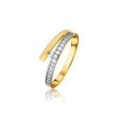 Zlatý prsteň ZR0233XJ71-9254 (585/1000) Veľ.54 1,92g