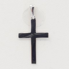 Zlatý prívesok z bieleho zlata krížik OP054W (585/1000) 0.75 g