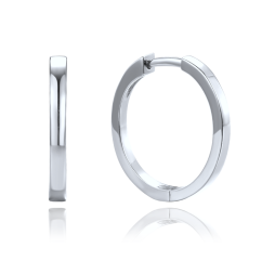 MINET Stříbrné náušnice hranaté kruhy 2 cm