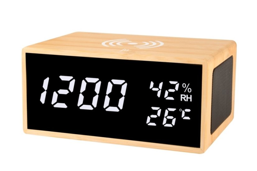 Digitálne stolné hodiny JD9533 Lowell s nabíjačkou smartfónov 15cm