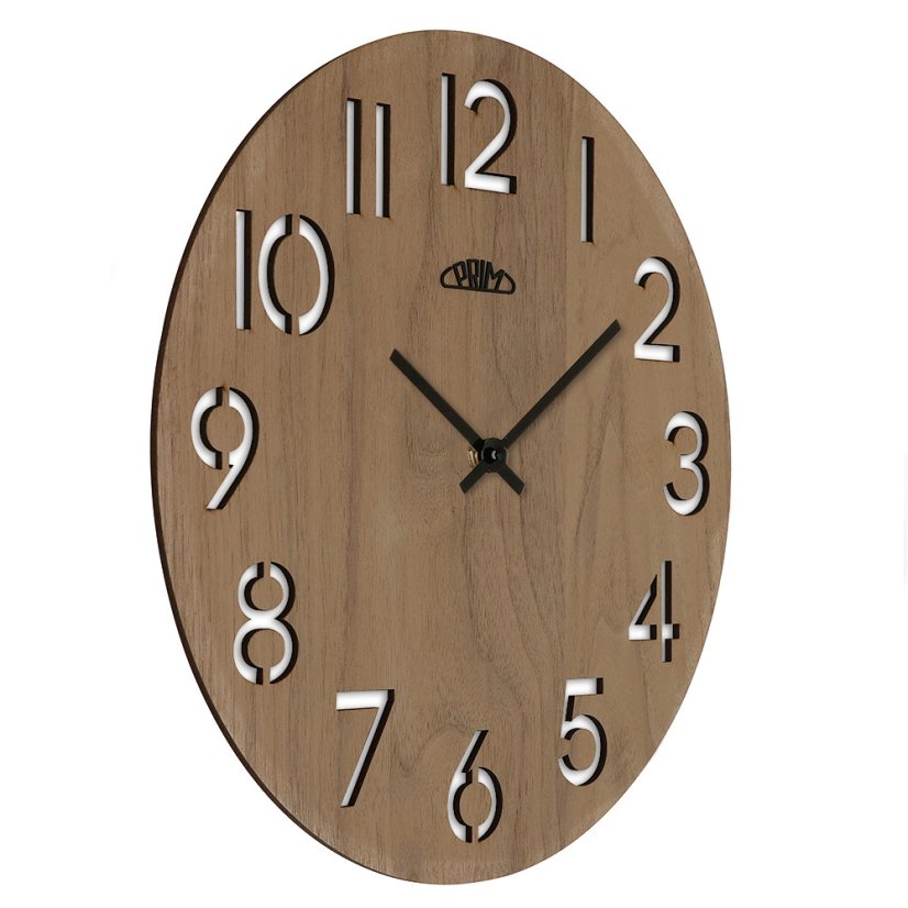 Nástenné hodiny s tichým chodom PRIM Authentic Veneer - C - E07P.4242.54