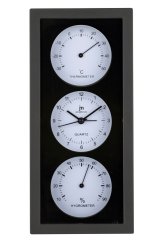 Nástenné-stolové hodiny s teplomerom a vlhkomerom JA7071BN Lowell 26cm