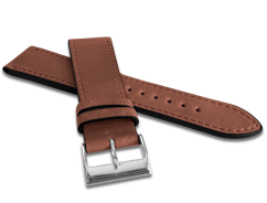 LAVVU Hnedý prešitý remienok SLIM z luxusnej kože Top Grain - 24