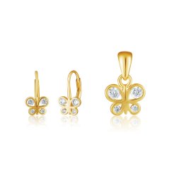 Pozlátená strieborná súprava so zirkónmi JVD SVLS0147SH2GO00