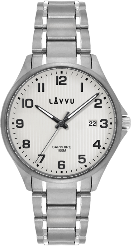 Titánové hodinky so zafírovým sklom LAVVU TITANIUM LILLEHAMMER Silver LWM0151