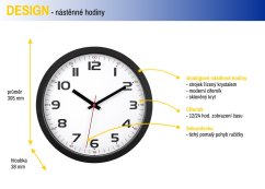 TFA 60.3050.01 - Nástenné hodiny - čierne
