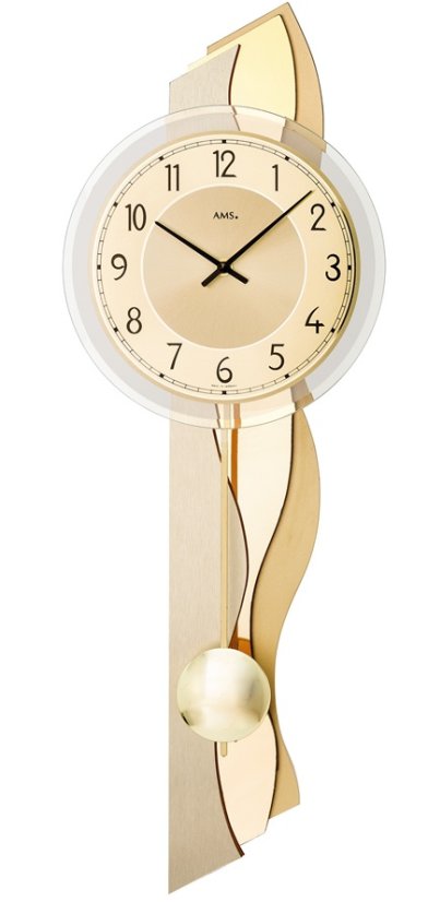 Kyvadlové nástenné hodiny 7477 AMS riadené rádiovým signálom 64cm