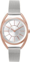 Strieborno-ružové dámske hodinky MINET ICON SEMI ROSE GOLD MESH