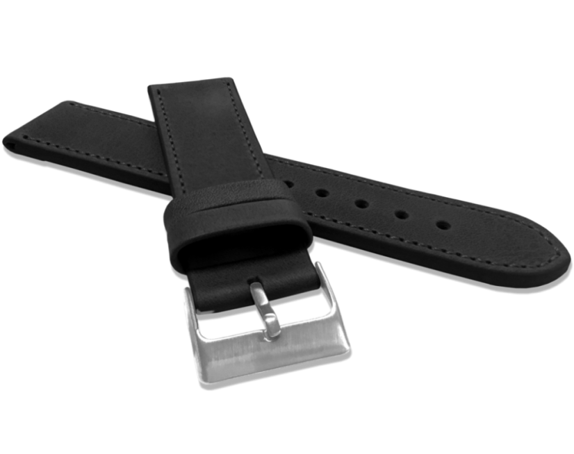 LAVVU Čierny prešitý remienok SPORT z luxusnej kože Top Grain - 24