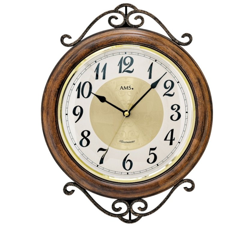 Designové nástěnné hodiny 9565 AMS 37cm s melodii Westminster