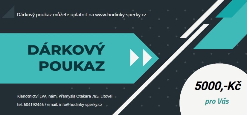 Dárkový poukaz v hodnotě 5000,-Kč Dárkový poukaz v hodnotě 5000,-Kč