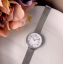MINET Stříbrné dámské hodinky PRAGUE Silver Flower Mesh s čísly