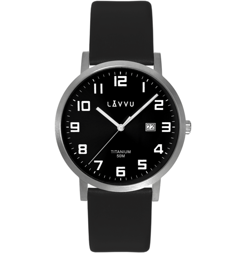 Extrémně lehké titanové hodinky LAVVU TITANIUM LYNGDAL Black