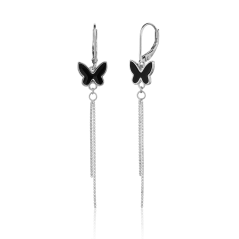 Stříbrné náušnice JVD SVLE3542XK8BL00