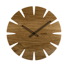 VLAHA Veľké dubové hodiny ORIGINAL vyrobené v Čechách s čiernymi rúčkami
