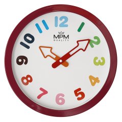 Detské nástenné hodiny MPM Arrow - ružové - E01.4050.23