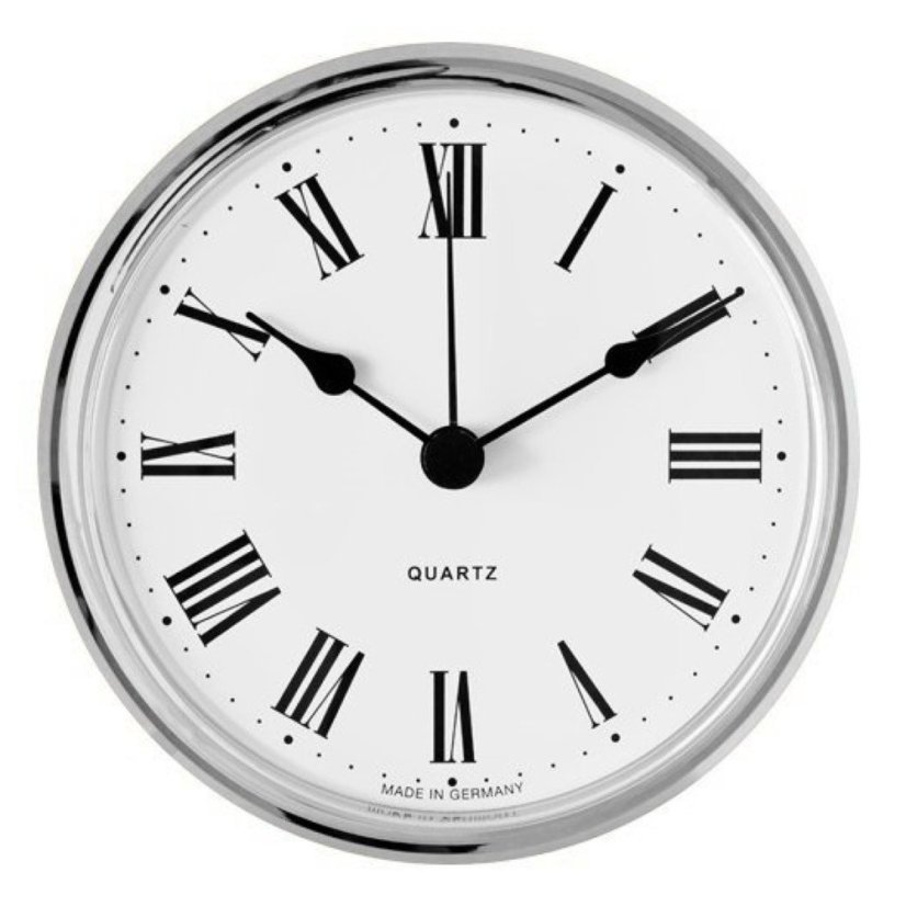 Vestavné hodiny 66 mm - stříbrné, římské číslice 550/4169-03 - E22.4782.006896