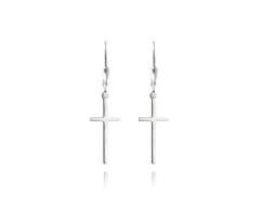 MINET Strieborné náušnice KRÍŽA