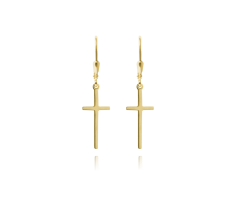 MINET Pozlacené stříbrné náušnice KŘÍŽE