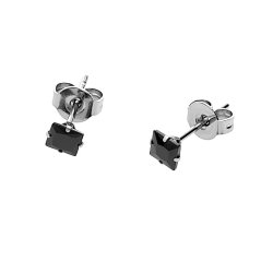 Nerezové náušnice 5634-4 - striebornočiernej farby - SER.5634..4mm