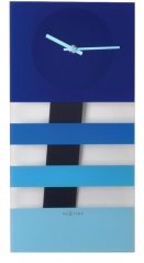 Designové nástěnné kyvadlové hodiny 2855bl Nextime Bold Stripes 38x19cm