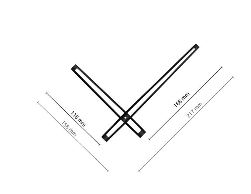Černé vyseknuté hliníkové ručičky na hodiny 168 mm | 118 mm
