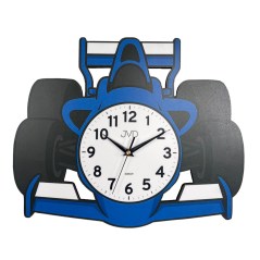 Dětské dřevěné nástěnné hodiny s tichým chodem s motivem formule JVD HJ116.1