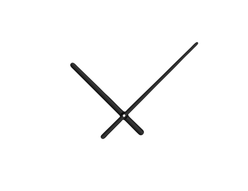 Čierne oblé hliníkové ručičky na hodiny 158 mm | 113 mm