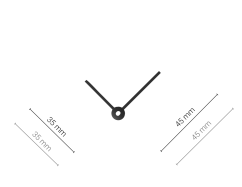 Střední černé hliníkové ručičky na hodiny 45 mm | 35 mm