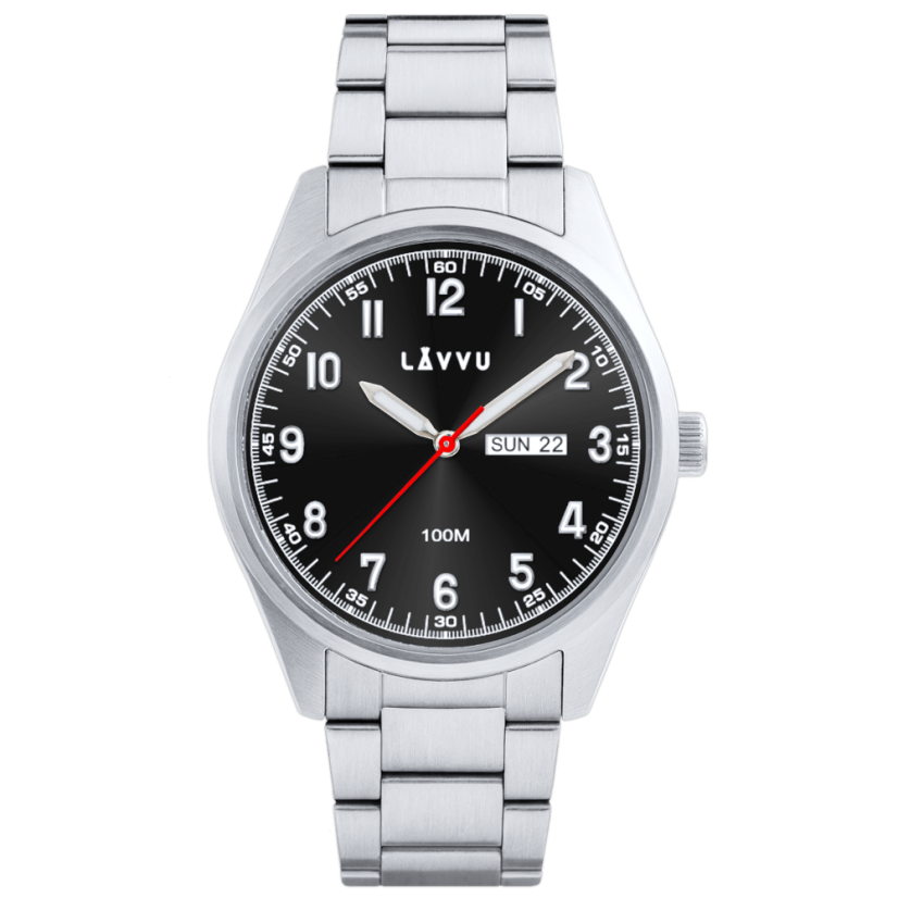 LAVVU Oceľové pánske hodinky FOSEN Dark Grey