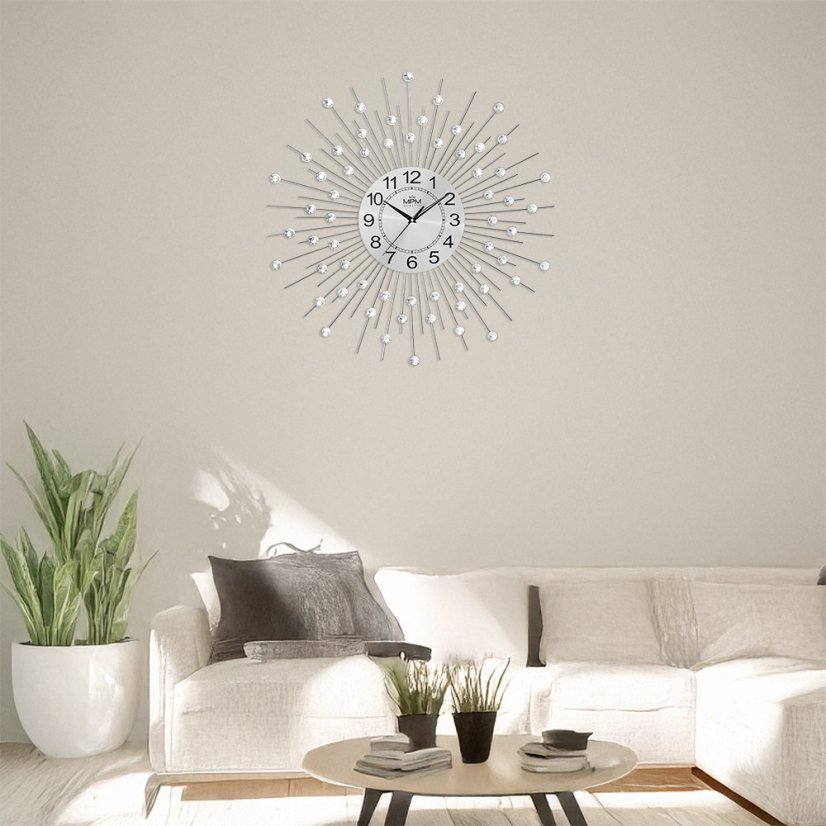 Designové paprskové nástěnné hodiny s tichým chodem MPM Noore - A - E04.4497.70