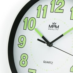 Nástěnné hodiny s luminiscenčními číslicemi a ručičkami MPM E01.3683.00