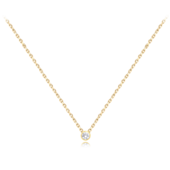 MINET Zlatý náhrdelník s bílým zirkonem Au 585/1000 1,15g