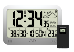 Digitálne rádiom riadené hodiny s predpoveďou počasia JVD RB3565.2