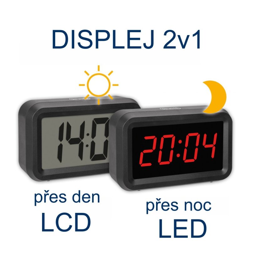 TFA 60.2038.01 - digitálny budík LCD-LED HYBRID